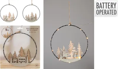 Obrázok produktu pre Zimný dekoratívny prsteň s LED diódou CHRISTMAS
