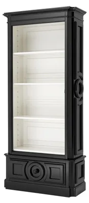 Image de Casa Padrino Luxe Armoire à livres Noir Salon Armoire baroque Art Nouveau Rococo Vitrine de magasin
