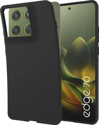 Image de Cazy Coque compatible avec Motorola Edge 70 Coque en Silicone – Coque Flexible – Noir