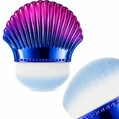 Produktbild von Make-up Pinsel zum Konturieren mit Muschel-Design in Lila-Blau