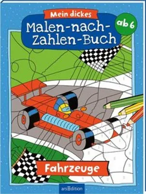 Produktbild von Mein dickes Malen-nach-Zahlen-Buch - Fahrzeuge