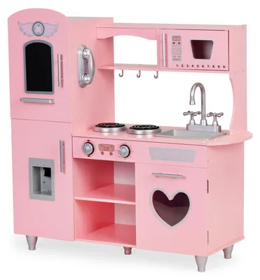 Produktbild von ECOTOYS 7268, Kinderküche aus Holz mit Soundeffekten, rosa