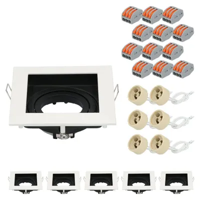 Produktbild von hoftronic LED Einbaustrahler 6er Set GU10 schwenkbar Weiß IP20