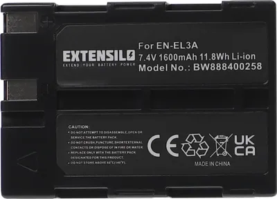 Produktbild von EXTENSILO Akku kompatibel mit Nikon D70, D50, D100, D70s, D100 SLR Kamera (1600 mAh, 7,4 V, Li-Ion)