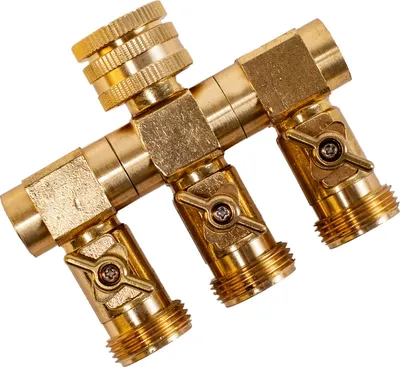 Produktbild von UPP Wasserverteiler 3 Wege für 1/2" + 3/4"/ Wasserhahn- & Schlauchanschluss 3/4"