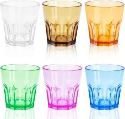 Produktbild von Kindertassen 6 Stück, Bunte Plastikbecher, 160 ml, Wiederverwendbar, Spülmaschinenfest