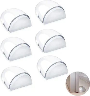 Produktbild von 6-teiliges Set Türstopper für den Innenbereich, Bodentürstopper, transparenter Türstopper für alle Hartböden, selbstklebender Türstopper zum Schutz von Wänden und Möbeln