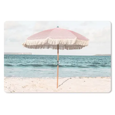 Produktbild von MuchoWow® Schreibtischunterlage Sonnenschirm - Strand - Meer - Wolken 60x40 cm - XXL Mauspad - Großes Mauspad