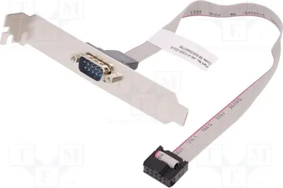 Image de 1 câble D-Sub 9 broches, connecteur mâle, 2 connecteurs 5 broches, 250 mm, beige, AK-610300-003-E, Computerka