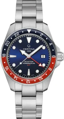 A close-up studio shot of a men's wristwatch.
