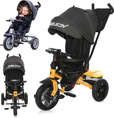 Obrázek produktu pro Lorelli Speedy Air trojkolka 4 v 1 – otočné sedadlo 360°, nafukovacie kolesá 12"/10", vodiaca rúčka, strieška, 3-bodový pás, od 12 mesiacov do 20 kg