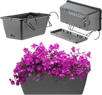 Produktbild von Kunststoff-Blumenkasten 40 cm – Wetterfester Pflanzkasten für Balkon und Terrasse