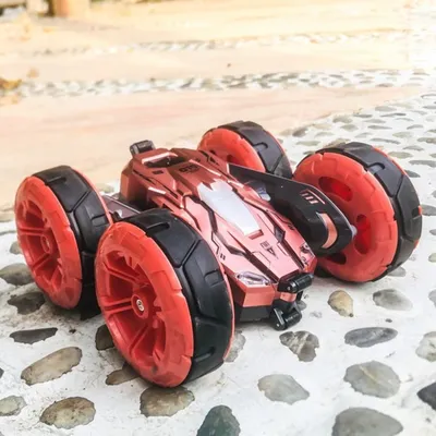 Image de 676 2.4GHz 1:24 Télécommande sans fil 360 degrés de rotation Stunt Déformation Quatre roues motrices Enfants Jouet Voiture(Rose)