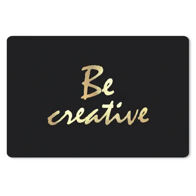 Produktbild von MuchoWow® Schreibtischunterlage Zitate - Kreativ - Gold 60x40 cm - XXL Mauspad - Großes Mauspad