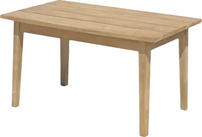 A wooden table on a white background.