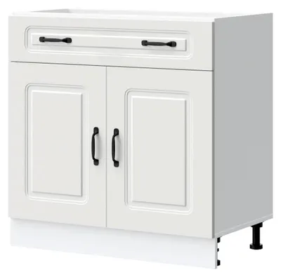 Produktbild von Küchenunterschrank Kalmar in Weiß aus Holzwerkstoff, Spülenunterschrank, Küchenschrank, Lagerschrank, Unterschrank für die Küche