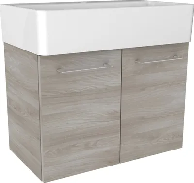 Zdjęcie produktu dla Umywalka ceramiczna FACKELMANN / prostokątna umywalka ceramiczna / wymiary (szer. x wys. x gł.): ok. 60 x 13 x 35 cm / sześcienny kształt / wysokiej jakości umywalka do łazienki i WC / kolor: biały / szerokość: 60 cm