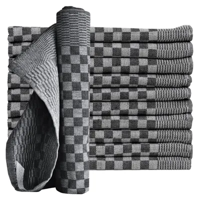 Produktbild von Geschirrtücher 50x70 cm im 10er Set aus 100% Baumwolle, Zwirn-Qualität Grubentücher Schwarz
