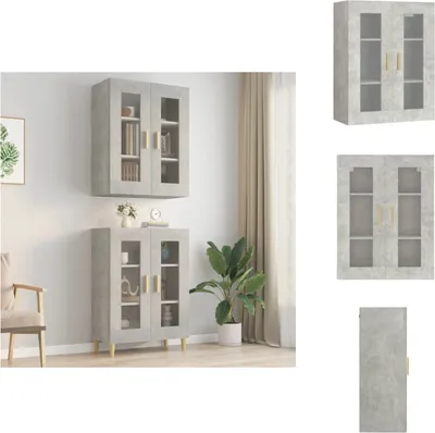 Obrázek produktu pro vidaXL Nástěnná skříňka betonová šedá 69,5x34x90 cm - Příborníky