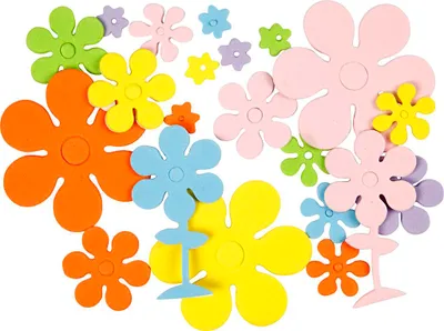 Image de Figurines en mousse, motifs floraux, épaisseur 2 mm - 670 pièces.