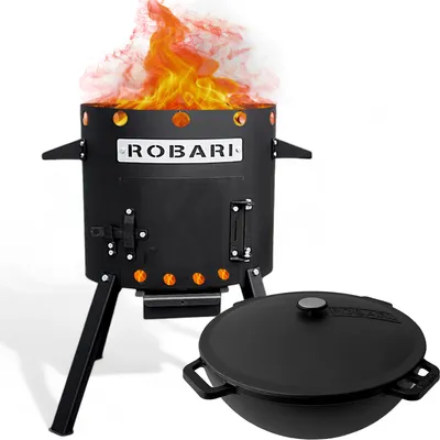 Produktbild von ROBARI Utschak Set mit Kasan 12 L aus Gusseisen
