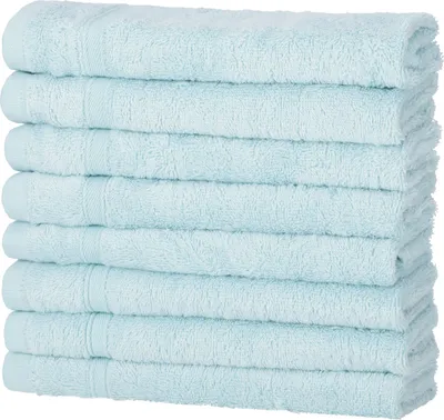 Produktbild von 8er Set Gästehandtücher 30x50 cm Baumwolle Weich Frottee Saugfähig Gästetücher, Farbe:hellblau