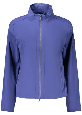 Image de Veste marin bleue pour femme avec poches, fermeture à glissière et cordon de serrage