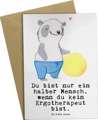 Produktbild von Mr. & Mrs. Panda babykarte Ergotherapeut Herz - Weiß - Geschenk, Ausbildung, Beruf, dankeskarten, weihnachtskarten, Lustig, jubiläumskarte, vatertagskarte, Grußkarten