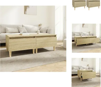 Obrázek produktu pro vidaXL Odkládací stolky 2 ks Sonoma dub 50x46x35 cm materiál na bázi dřeva - Odkládací stolky