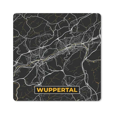 Produktbild von MuchoWow® Mauspad Mousepad Wuppertal - Gold - Karte - Stadtplan - Deutschland 20x20 cm - Mousepads - Maus Mat - Pad - Mausunterlage - Desk Mat - Bureauartikeln