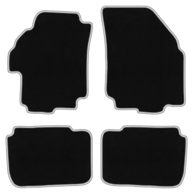 Produktbild von Fußmatten Automatten Velours Schwarz/Silber für Suzuki Liana 2001-2004 Set 4-tlg
