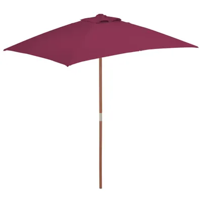 Zdjęcie produktu dla vidaXL Parasol z drewnianym drążkiem 150x200 cm Bordeaux czerwony