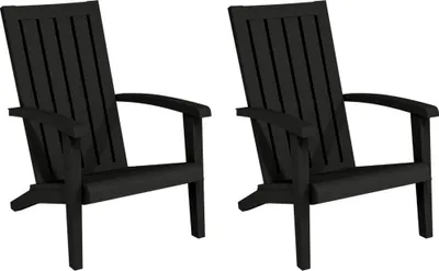 Produktbild von vidaXL Adirondack-Gartenstühle 2 Stk. Schwarz Polypropylen