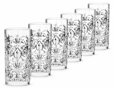 Produktbild von Longdrinkglas, Trinkglas, Wasserglas, 6er Set, RCR Cristalleria Italiana, Tattoo, 370 ml, 15 x 7 cm