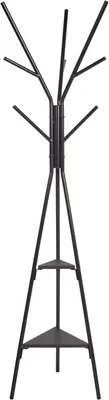 Obrázek produktu pro BELIANI Věšák na kabáty černý kovový 181 cm volně stojící stojan na šaty industriální moderní dekorativní prvek doplňky předsíň