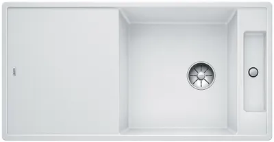 Immagine prodotto di BLANCO Axia III XL 6S - Lavello - SILGRANIT - 1 vasca grande - reversibile - autodrenante - sifone incluso - piano in vetro - bianco