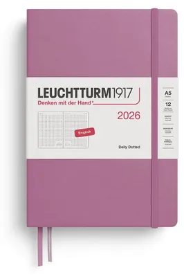 Produktbild von LEUCHTTURM1917 372781 Tageskalender Dotted Medium (A5) 2026, Dusty Rose, Englisc