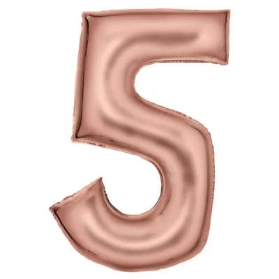 Produktbild von Folienballon Nummer 5 Silk Lustre Rose Gold 86 Cm