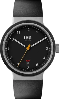 Produktbild von Braun Automatische 3-Zeiger Herrenarmbanduhr mit Datum und Gummiarmband