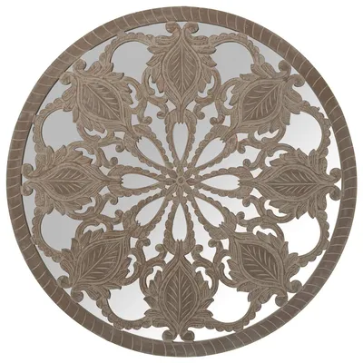 Runde MDF-Platte mit Spiegel, 120 x 2,8 cm, natur