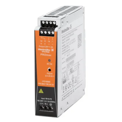 Obrázek produktu pro WEIDMUELLER napájecí zdroj na DIN lištu Weidmüller PRO MAX 72W 24V 3A 24 V/DC 3 A 72 W