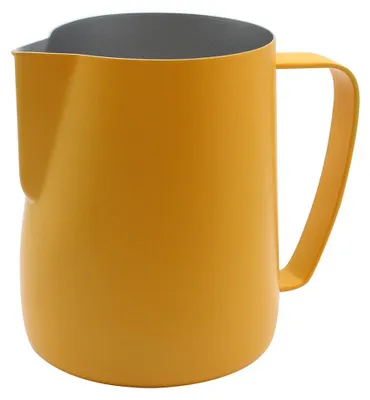 Immagine prodotto di Caraffa per montare il latte per caffè e latte, in acciaio inossidabile, capacità 600 ml, colore giallo