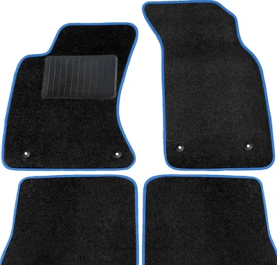 Immagine prodotto di moto-MOLTICO Tappetini Auto Velours Tappetini Auto Neri Set 4 pezzi adatto per Audi 80 Cabrio 1988-1994 (Blu - cuciture decorative)