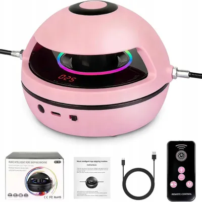 Image de Corde à sauter Bluetooth intelligente pour la musique - Corde à sauter électronique avec compteur - Écran LED - Télécommande - 10 niveaux de vitesse - Haut-parleur - Rose