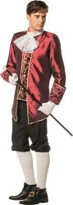 Produktbild von Weinrotes Rokokokostüm - Gr. 50-60 - Wilbers Herren Kostüm Marquis Prinz Baron Gr. 56