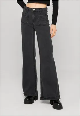 Obrázok produktu pre Dámske nohavice Urban Classics Ladies Vintage Flared Denim Pants black washed - 27