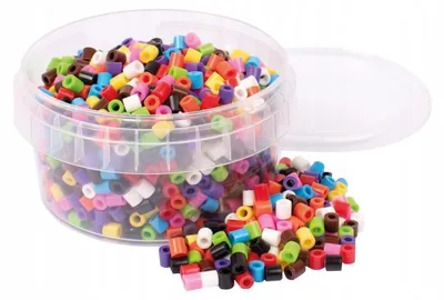 Produktbild von Playbox Bügelperlen 5 mm Farb-Mix im Behälter ca. 1000 Stk.