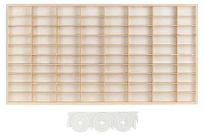 Produktbild von ArtTwist Trailer für Modellauto Vitrine | Hot Wheels Aufbewahrung zu 80 Fächen | Sammlervitrine Hängend 78,5cm x 40cm x 4cm | Setzkasten Holz für Wanddeko und Organisation (K01B)