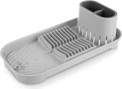 Image de Orion | Égouttoir à vaisselle - Gris - Support de vaisselle - Séchoir amovible pour assiettes d'évier -pour 10 assiettes