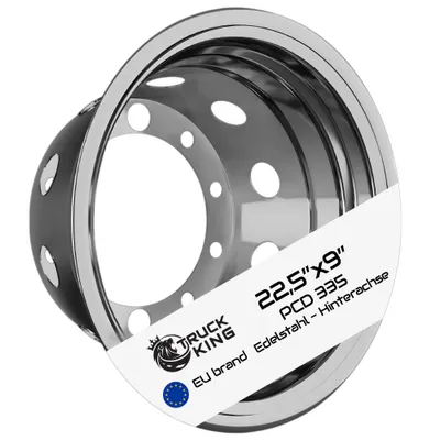 Produktbild von TruckKing Radkappe 22,5"x9" Edelstahl Radzierblende Radblende für LKW Hinterachse PDC 335